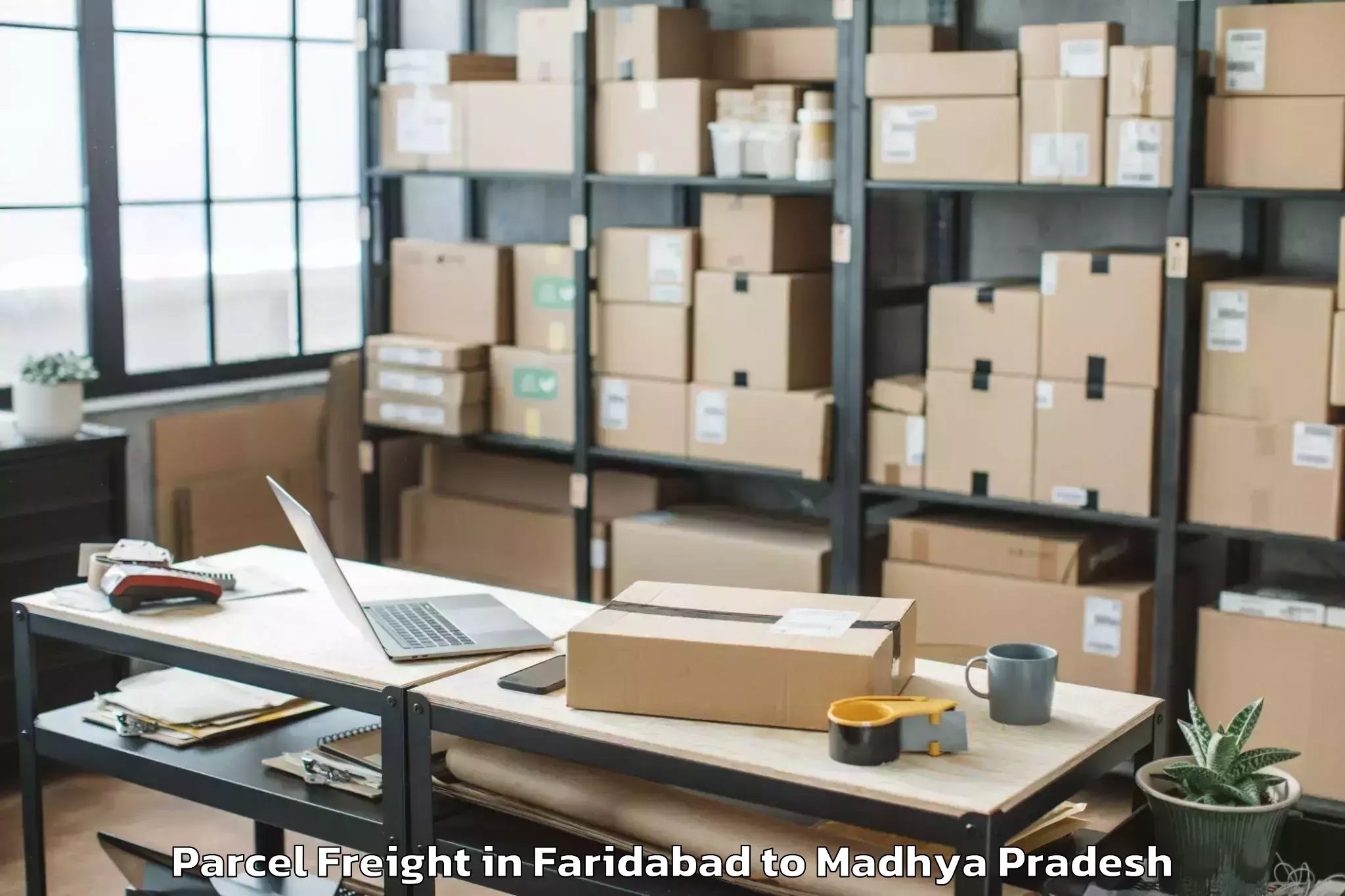 Top Faridabad to Nalkheda Parcel Freight Available